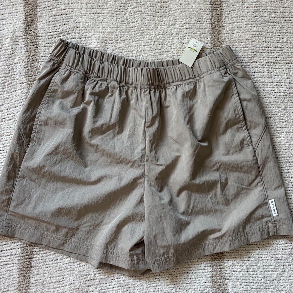 NWT Offline/Aerie beige 5” athletic shorts